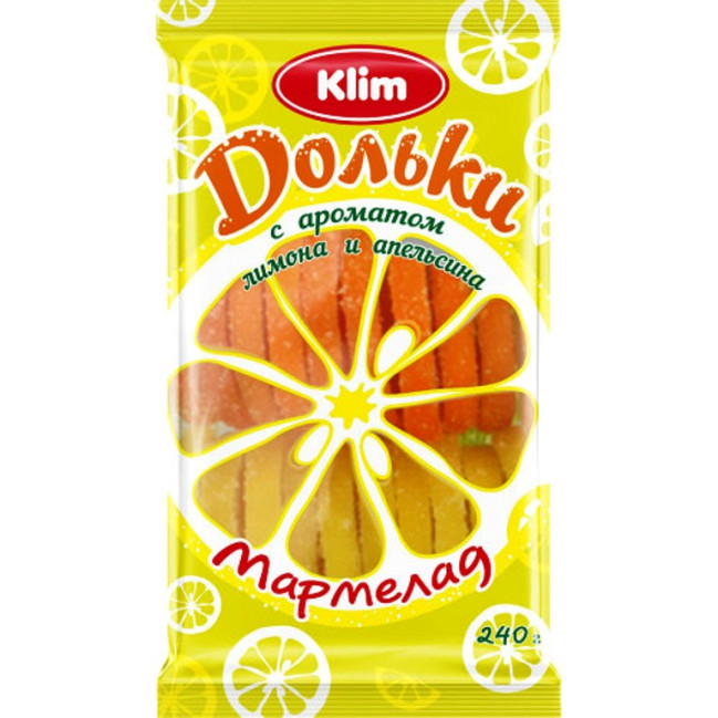 detail Ovocné želé pomeranč a citron Klim 240g
