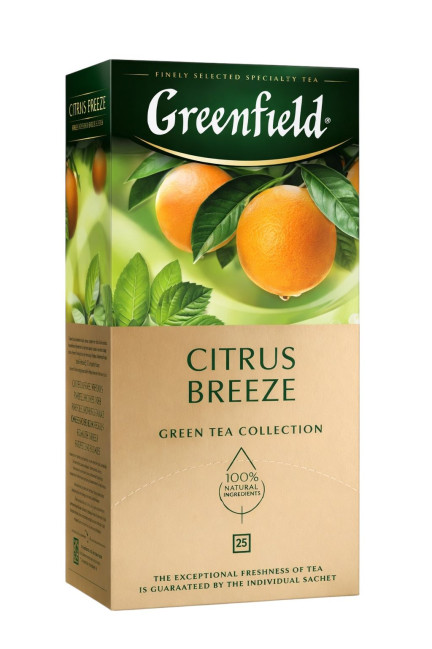 detail Zelený čaj Citrus Breeze 25×1,5 g Greenfield