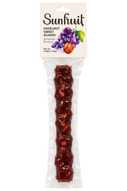 detail Sladký sudžuk s lieskovými orechmi 130g Sunfruit