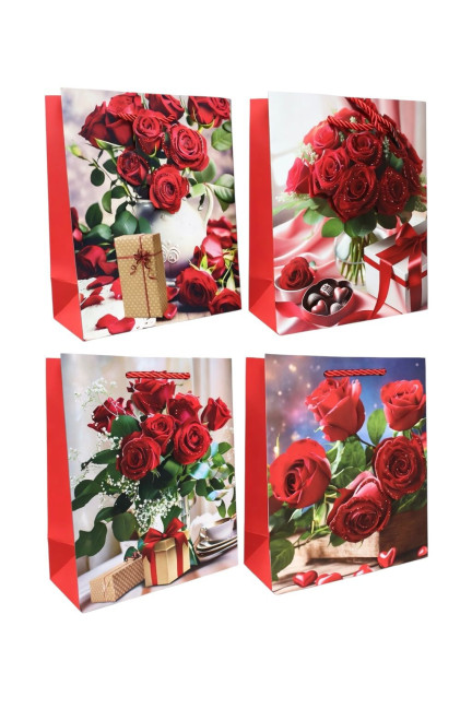 detail Darčeková taška „Ruža a darček“, 23×18 cm