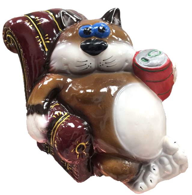 detail Pokladnička Kocúr v kresle 23*19cm