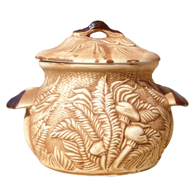 detail Keramický matový hrniec 3L Huby Šedý