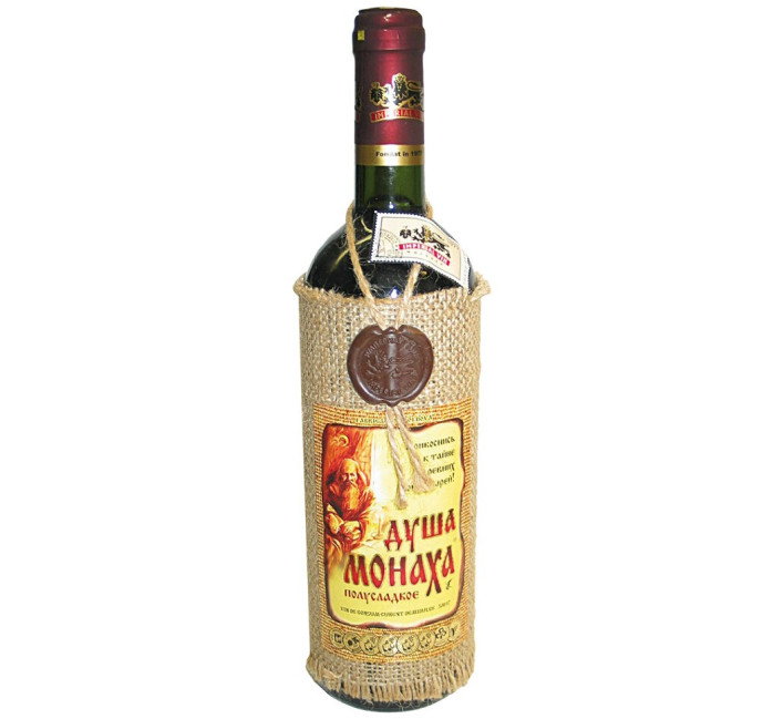 detail Víno červené polosladké Duša Monacha 0,75L