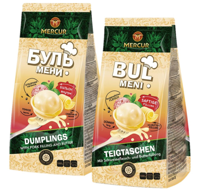 detail Pelmene s bravčovým masom 1kg Mercur