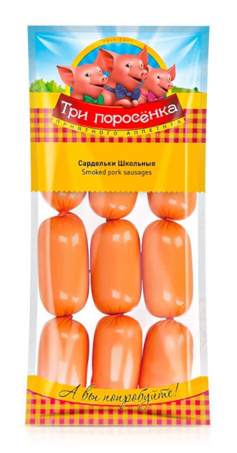 detail Sardelky školnye Tri prasiatka 400g