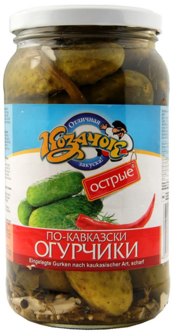 detail Nakladané okurky po-kavkazsky 860g Kozačok