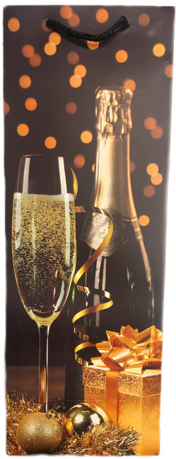 detail Dárková taška na víno černá s kužely