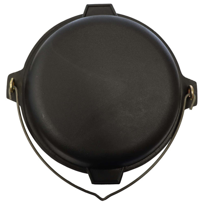 detail Liatinový kotlík + liatinová panvica ako pokrievka 3L Kamskaja posuda