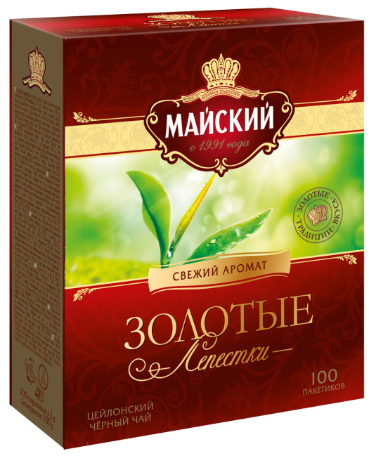 detail Čaj černý Zolotye lepestki 100*2g Mayskij