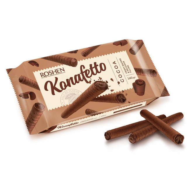 detail Oblátkové trubíčky s kakaom 140g Konafetto