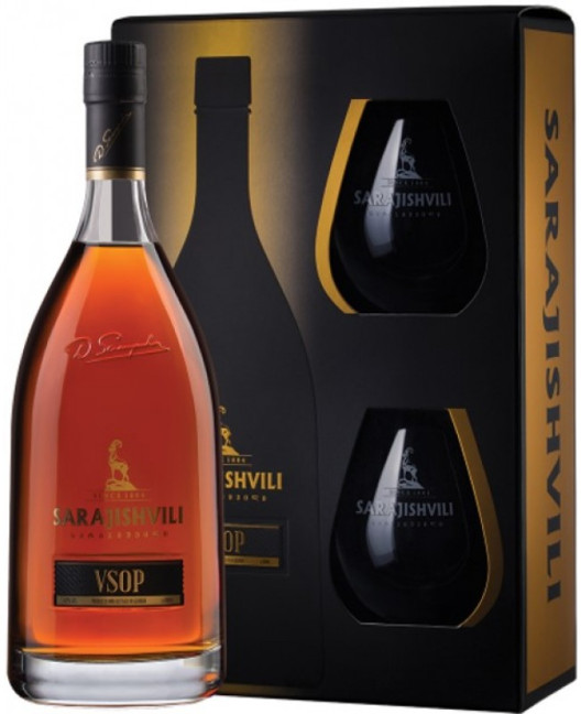 detail Brandy VSOP  0,7L 40% + 2 sklenice Sarajishvili 