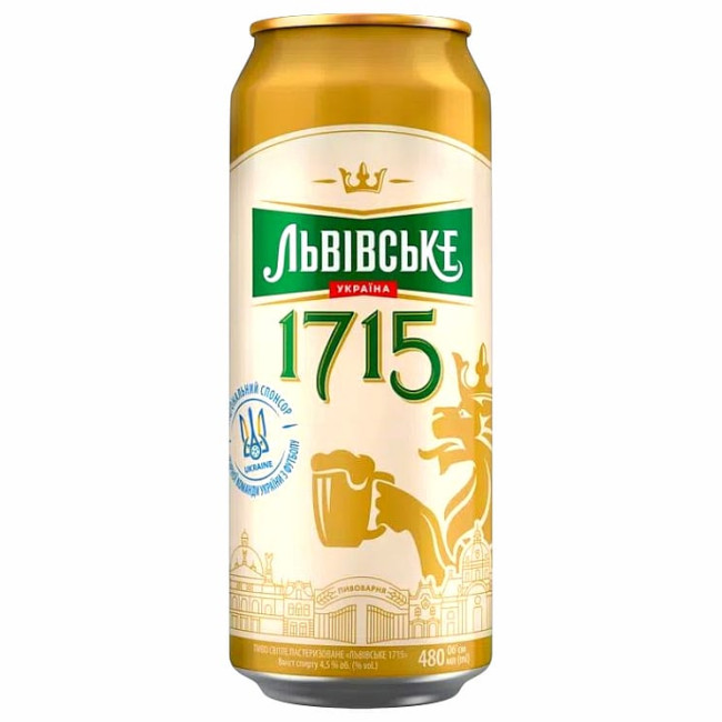 detail Svetlé pivo 4,5 % 0,48 l Lvivske 1715