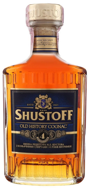 detail Brandy Old History 4 roky 0,5L Shustoff