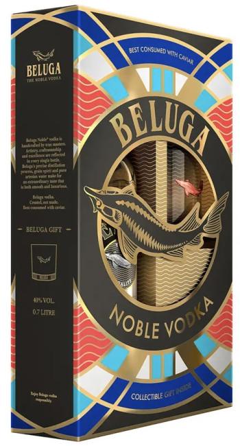 detail Vodka Beluga Noble 1L 40% + sklo