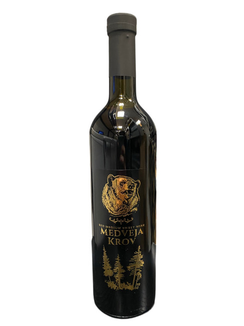 detail Červené polosladké víno 0,75L Medveja Krov