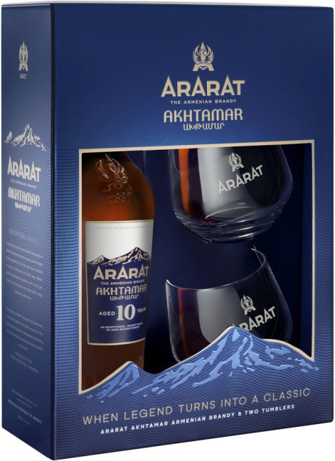 detail Arménsky brandy 10 rokov 0,75 l + 2 poháre 40% Ararat