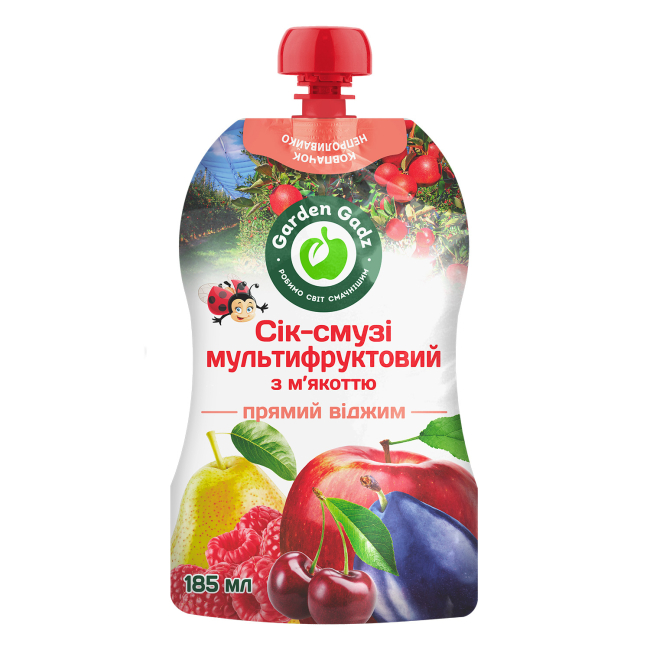 detail Multifruitový džús-smoothie s dužinou 185ml Garden Gadz