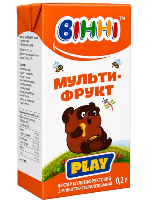 detail Multifruitový nektár s dužinou 200ml Vinni