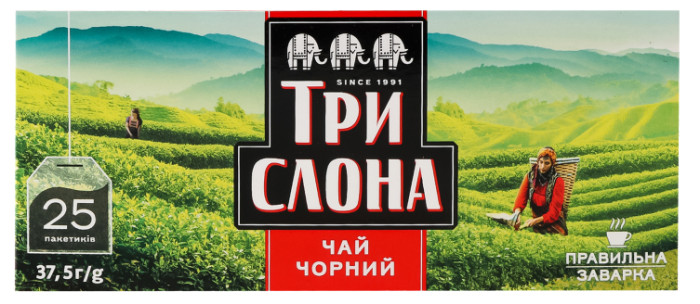 detail Čierny čaj  25*2g Tri Slona