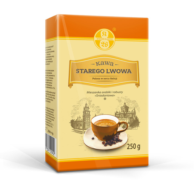 detail Mletá káva Arabika a Robusta Snídaňková 250g Káva Starého Ľvova