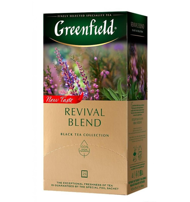 detail Čierny čaj Revival Blend 25×1,7 g Greenfield