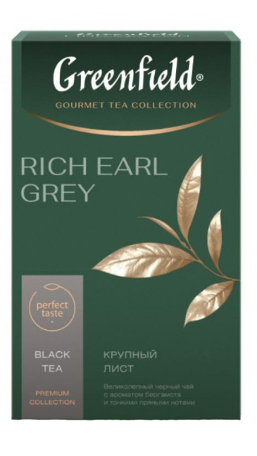 detail Čierny čaj Rich Earl Grey 100 g Greenfield