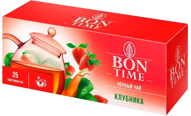 detail Černý čaj s príchutí jahod 37,5g 25*1,5 Bon Time