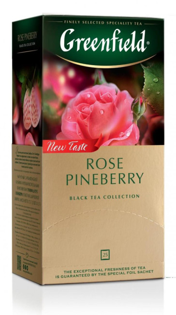 detail Čierny čaj Rose Pineberry 25×1,5 g Greenfield