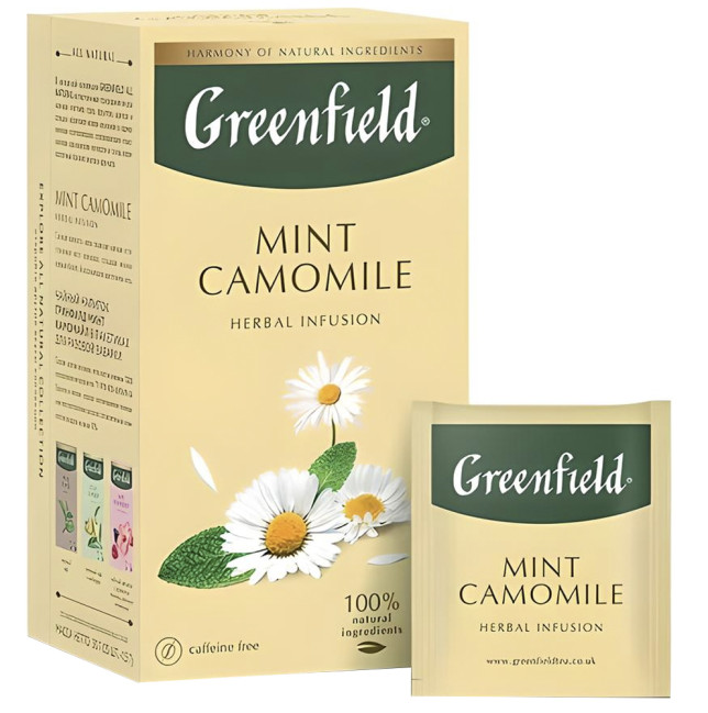 detail Čajový nápoj Mint & Camomile 20×1,5 g Greenfield