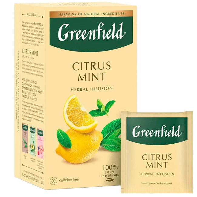detail Čajový nápoj Citrus Mint 20×1,5 g Greenfield
