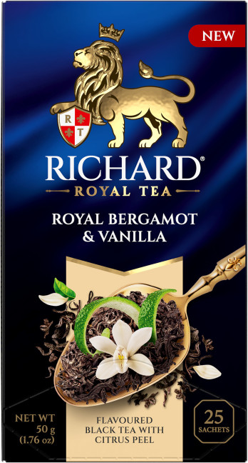 detail Čierny čaj Royal Bergamot & Vanilka 50 g (25×2 g) Richard