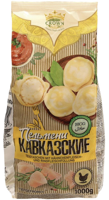 detail Pelmene s kuracím a hovädzím mäsom 1000g Crown