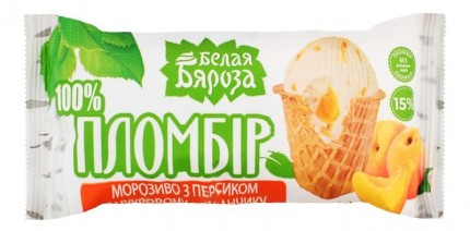 detail Zmrzlina Plombir s broskví 70g Bílá bereza