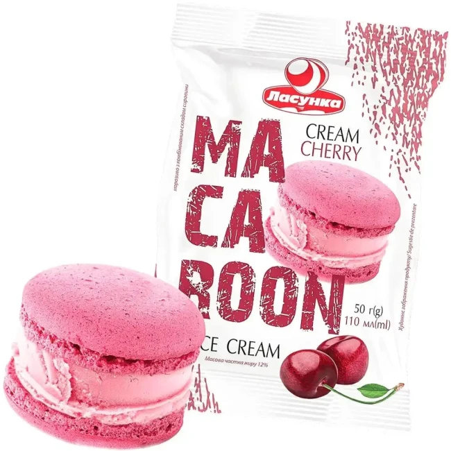 detail Zmrzlina Macaroon s višňou 50 g Lasunka