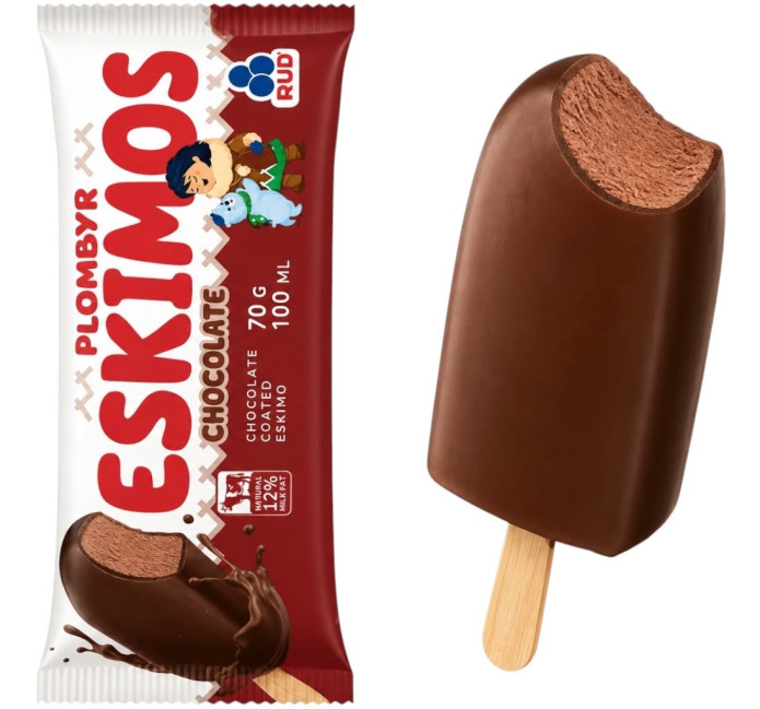 detail Smotanová zmrzlina ESKIMOS v čokoládovej poleve 70g RUD