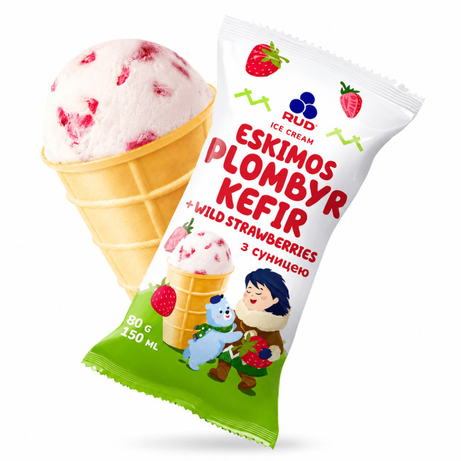 detail Zmrzlina KEFÍR s lesnou jahodou 80g RUD