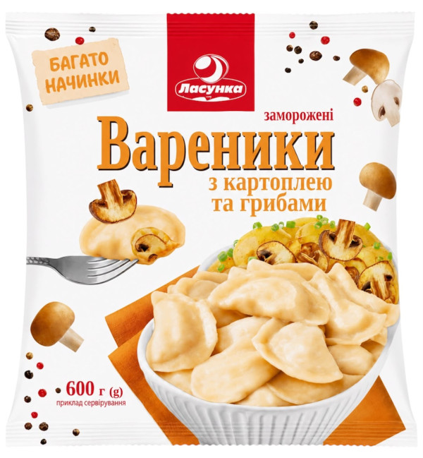 detail Vareniky so zemiakmi a hubami 600g Lasunka
