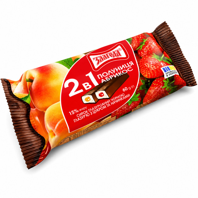 detail Tvarohové tyčinky 2v1 s jahodovou a marhuľovou príchuťou 60g Zlagoda