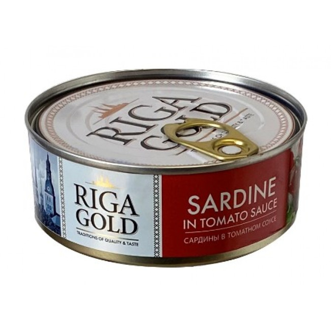 detail Sardiny v paradajkovej omáčke 240g RIGA GOLD