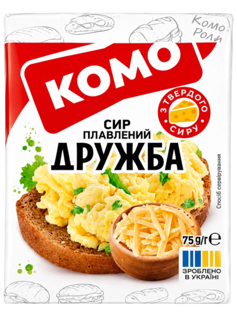 detail Tavený syr Družba 75g KOMO