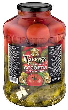 detail Nakladaný mix paradajky a uhorky 1500g Treška