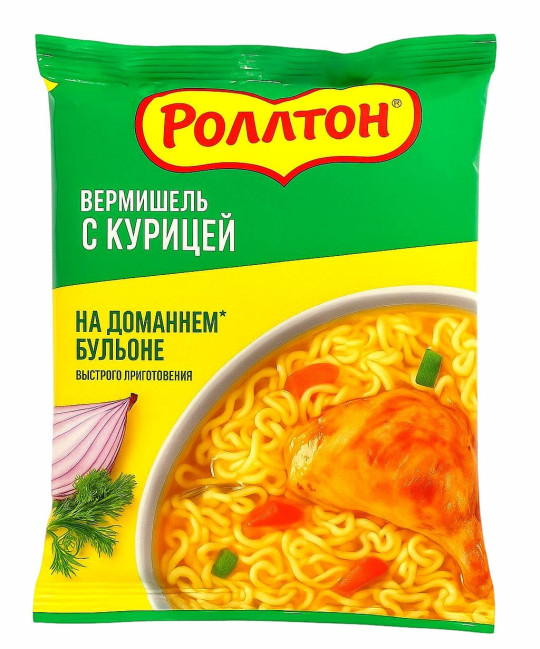 detail Cestoviny s kuracím mäsom na domácom vývare 60 g Rollton