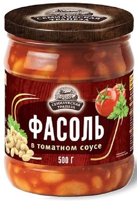 detail Fazuľa s hubami v paradajkovej omáčke 470g Semilukskaya Trapeza