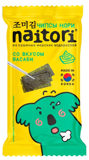 detail Chrumkavé plátky morskej riasy s vasabi 3g Naitori