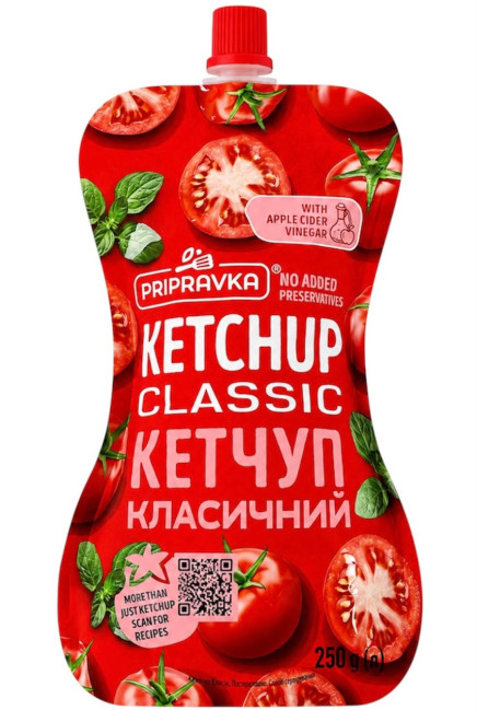 detail Kečup Klasický pasterizovaný 250g Pripravka