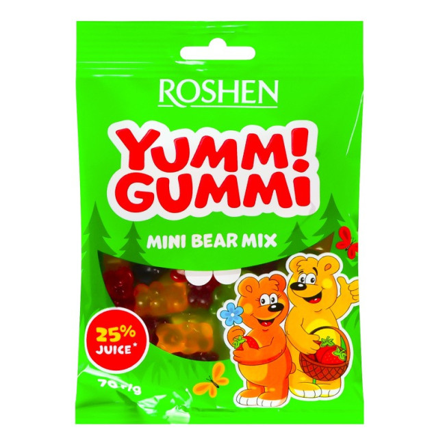 detail Želé Yummi Gummi Mini Bear Mix 70 g Roshen