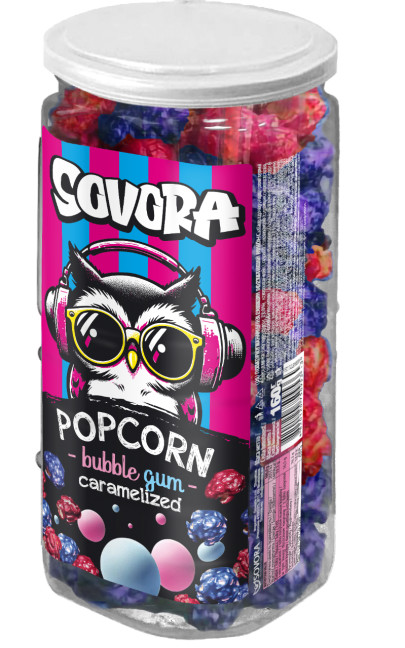 detail Popcorn s príchuťou Bublle Gum 160 g Sovora