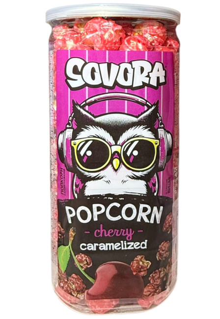 detail Popcorn s príchuťou čerešní 160 g Sovora