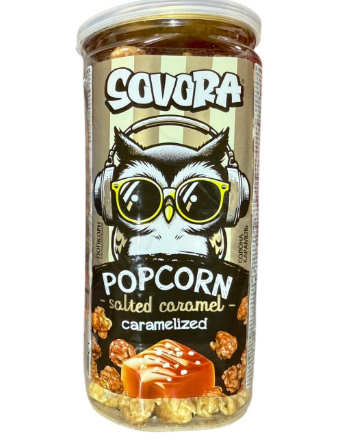detail Popcorn s príchuťou slanej karamelu 160g Sovora