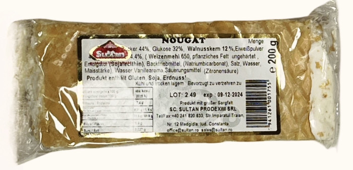 detail Nuga s vlašským orechom 200g Sultan